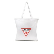 GUESS BORSA DA MARE BIANCA CON LOGO TRIANGOLO