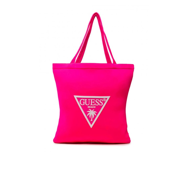 GUESS BORSA DA MARE FUCSIA CON LOGO TRIANGOLO 