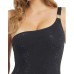 GUESS COSTUME INTERO MONOSPALLA NERO CON LOGO IN STRASS ALL OVER