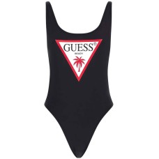 GUESS COSTUME NERO ONE PIECE CON LOGO TRIANGOLO