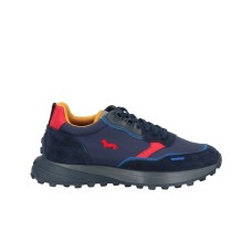 Harmont&Blaine  Sneakers blu da uomo con inserti multicolor 