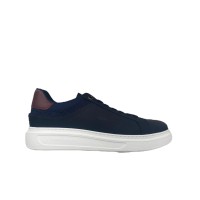 HARMONT&BLAINE SNEAKER IN LEATHER BLUE