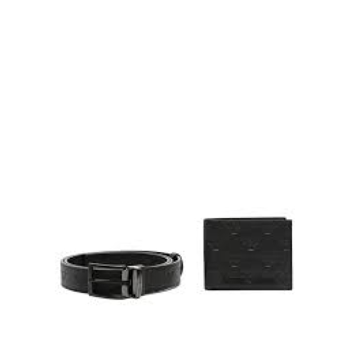 EMPORIO ARMANI SMALL LEATHER GOODS SET BLACK