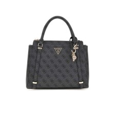 GUESS BORSA A MANO BLACK 4 LOGO ALL OVER E TRACOLLA REGOLABILE ESTRAIBILE