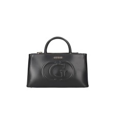 GUESS BORSA A MANO BLACK CON TRACOLLA REGOLABILE ESTRAIBILE CON LOGO LETTERING E MAXI LOGO TONO SU TONO 