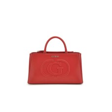 GUESS BORSA A MANO RED  CON TRACOLLA REGOLABILE ESTRAIBILE CON LOGO LETTERING E MAXI LOGO TONO SU TONO