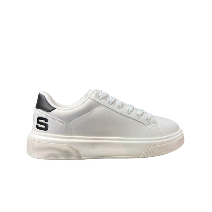 4US SNEAKERS IN LEATHER TOTAL WHITE DA UOMO CON LOGO LETTERING BLACK