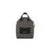 EMPORIO ARMANI MINI ZAINO A TRACOLLA BLACK CON STAMPA MONOGRAM LOGO EAGLE ECRU ALL OVER