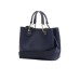 EMPORIO ARMANI SHOPPING BAG SMALL A MANO BLUE CON TRACOLLA IN NASTRO BLUE CON LOGO LETTERING ALL OVER REGOLABILE ESTRAIBILE	