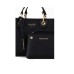 EMPORIO ARMANI SHOPPING BAG SMALL A MANO BLACK CON TRACOLLA IN NASTRO CON LOGO LETTERING ALL OVER REGOLABILE ESTRAIBILE	