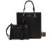 EMPORIO ARMANI SHOPPING BAG BLACK CON TRACOLLA IN NASTRO CON LOGO ALL OVER REGOLABILE ESTRAIBILE