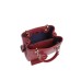 EMPORIO ARMANI MINI BORSA A MANO MYEA BAG BORDEAUX STAMPA CERVO CON TRACOLLA IN NASTRO BLACK CON LOGO LETTERING ALL OVER REGOLABILE ESTRAIBILE