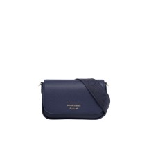 EMPORIO ARMANI MINI BAG BLUE CON TRACOLLA IN NASTRO BLUE CON LOGO LETTERING ALL OVER REGOLABILE ESTRAIBILE	