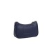 EMPORIO ARMANI MINI BAG BAGUETTE BLUE CON TRACOLLA IN NASTRO BLUE CON LOGO LETTERING ALL OVER REGOLABILE ESTRAIBILE