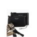 EMPORIO ARMANI MINI BAG DOPPIA BLACK CON TRACOLLA IN NASTRO CON LOGO LETTERING ALL OVER REGOLABILE ESTRAIBILE