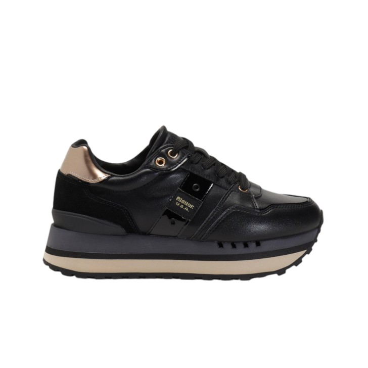 BLAUER SNEAKER IN LEATHER TOTAL BLACK 