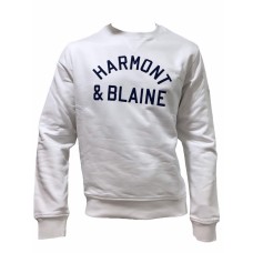 Harmont&Blaine  Felpa da uomo bianca a girocollo con logo