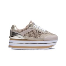 GUESS SNEAKER HANSIT BEIGE 4G LOGO ALL OVER E GLITTER GOLD 