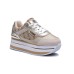 GUESS SNEAKER HANSIT BEIGE 4G LOGO ALL OVER E GLITTER GOLD 