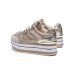 GUESS SNEAKER HANSIT BEIGE 4G LOGO ALL OVER E GLITTER GOLD 