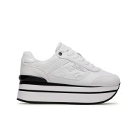 GUESS SNEAKER HANSIT 4 G LOGO CON INSERTI IN VERNICE E SUEDE WHITE