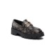 GUESS MOCASSINO BROWN CON LOGO 4G ALL OVER E LOGO IN METALLO GOLD