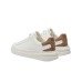 GUESS ELBINA SNEAKER IN LEATHER WHITE CON 4G LOGO BEIGE