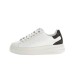 GUESS ELBINA SNEAKER IN LEATHER WHITE CON 4G LOGO BROWN 