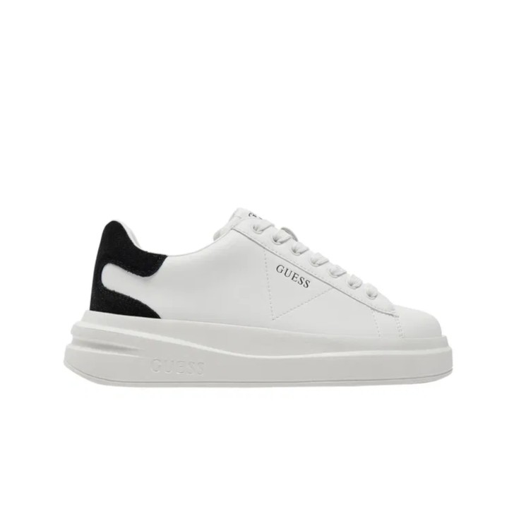 GUESS ELBINA SNEAKER IN LEATHER WHITE E BLACK