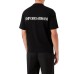 Emporio Armani T-shirt a manica corta in cotone nera con logo Aquila