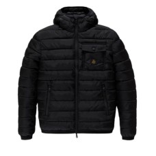 REFRIGIWEAR JOSH JACKET GIUBBOTTO CON CAPPUCCIO DA UOMO NERO CON TASCHINO 