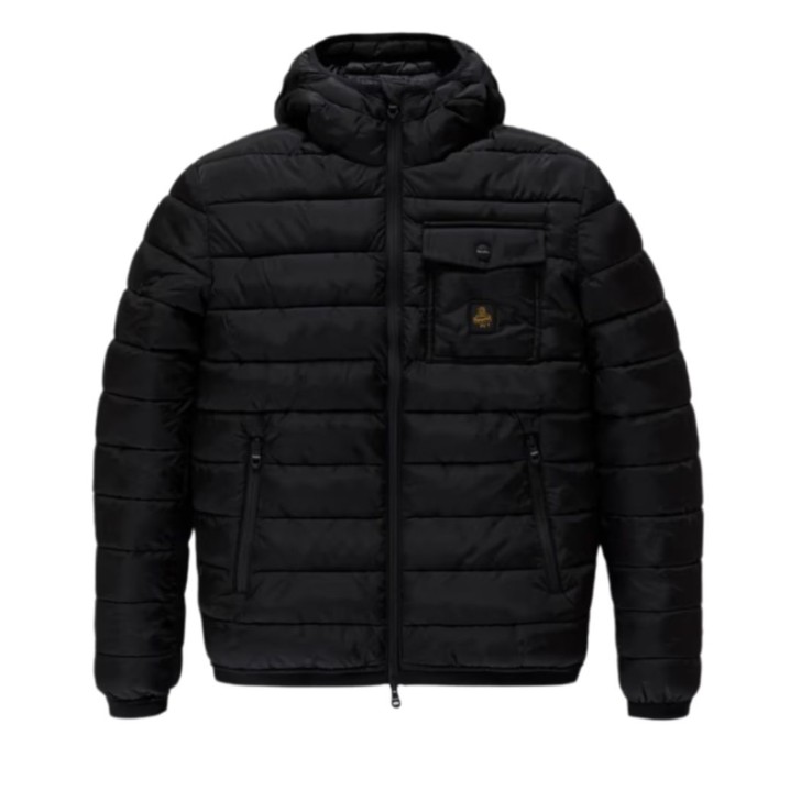 REFRIGIWEAR JOSH JACKET GIUBBOTTO CON CAPPUCCIO DA UOMO NERO CON TASCHINO 