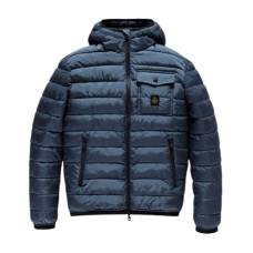 REFRIGIWEAR LEADER JACKET GIUBBOTTO CON CAPPUCCIO DA UOMO AZZURRO 