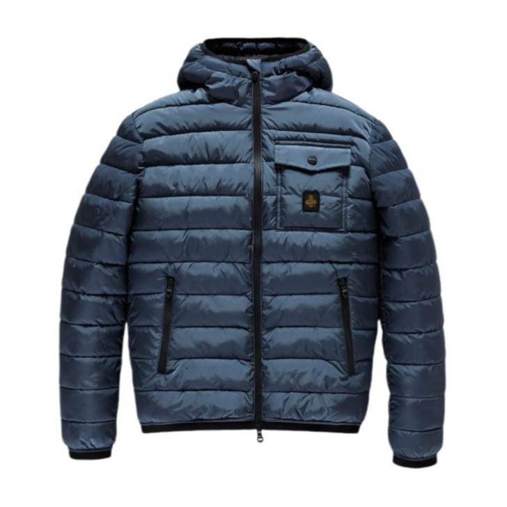 REFRIGIWEAR LEADER JACKET GIUBBOTTO CON CAPPUCCIO DA UOMO AZZURRO 