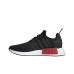 Adidas Originals NMD_R1 Sneakers nera in tessuto con inserti rossi e blu 