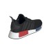 Adidas Originals NMD_R1 Sneakers nera in tessuto con inserti rossi e blu 