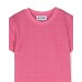 MOSCHINO T-SHIRT FUCSIA A MANICA CORTA CON LOGO LETTERING ALL OVER	