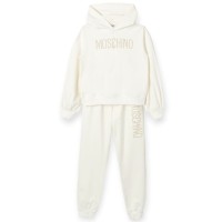 MOSCHINO COMPLETO FELPA+PANTALONE IN COTONE WHITE