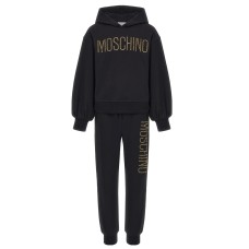 MOSCHINO COMPLETO FELPA+PANTALONE IN COTONE BLACK