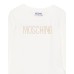 MOSCHINO BODY IN COTONE A MANICA LUNGA WHITE CON LOGO LETTERING CON BORCHIETTE GOLD	