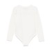 MOSCHINO BODY IN COTONE A MANICA LUNGA WHITE CON LOGO LETTERING CON BORCHIETTE GOLD	