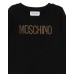 MOSCHINO BODY IN COTONE A MANICA LUNGA BLACK CON LOGO LETTERING CON BORCHIETTE GOLD 