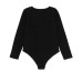 MOSCHINO BODY IN COTONE A MANICA LUNGA BLACK CON LOGO LETTERING CON BORCHIETTE GOLD 