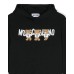 MOSCHINO FELPA UNISEX CON CAPPUCCIO IN COTONE BLACK CON LOGO LETTERING WHITE E TEDDY BEAR	