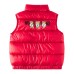 MOSCHINO GILET UNISEX RED CON LOGO LETTERING E TEDDY BEAR 