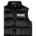 MOSCHINO GILET UNISEX BLACK CON LOGO LETTERING E TEDDY BEAR 