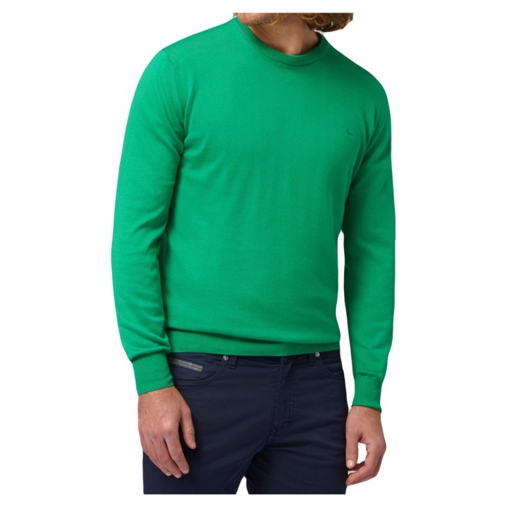 Harmont&Blaine Pullover verde a manica lunga in cotone