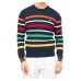 Harmont&Blaine Maglia a girocollo Blu in Crepe di Cotone a righe multicolor