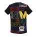 MOSCHINO T-SHIRT UNISEX A MANICA CORTA IN COTONE BLACK CON MAXI LOGO LETTERING MULTICOLOR ALL OVER