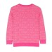 MOSCHINO MAGLIONCINO A GIROCOLLO FUCSIA CON LOGO LETTERING ALL OVER 